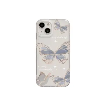 GYKZ TPU Material Blue Butterfly Matte Impact-Resistant Phone Case Compatible With IPhone 13/Apple 14/15.