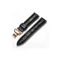 Rose Gold Buckle-Black Leather with Black Stitching
