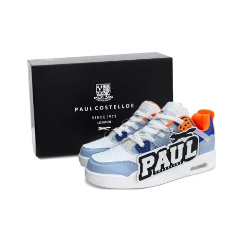 PAUL COSTELLOE Skateboard Shoes Unisex Mid-Top Tangerine Blue