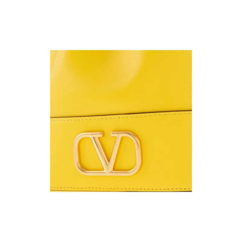 Valentino GARAVANI Sheepskin Bucket Bags Crossbody Bag, Shoulder Bag Mini Women's Yellow-9