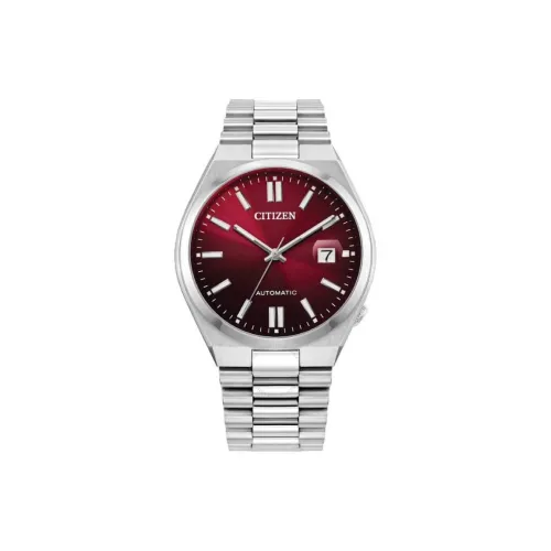 CITIZEN Automatic Mechanical Movement Stainless Steel Strap Watch 40mm Men's Watches Red Watch Dial