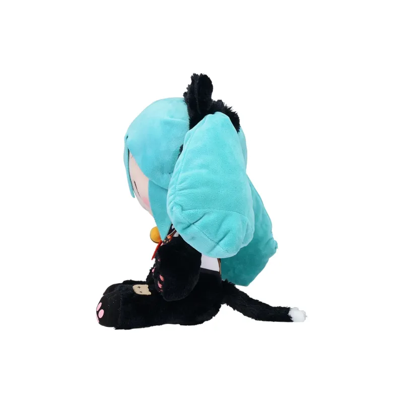 SEGA Hatsune Miku DIVA Meowth LL Black Dolls Plush Doll 34cm High-1