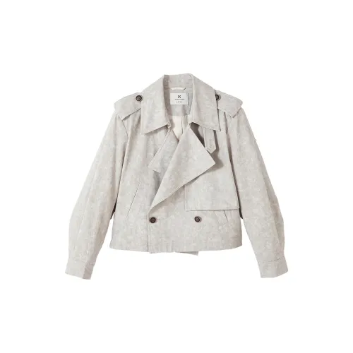 XIANGYING Trench Coats Women's Gray