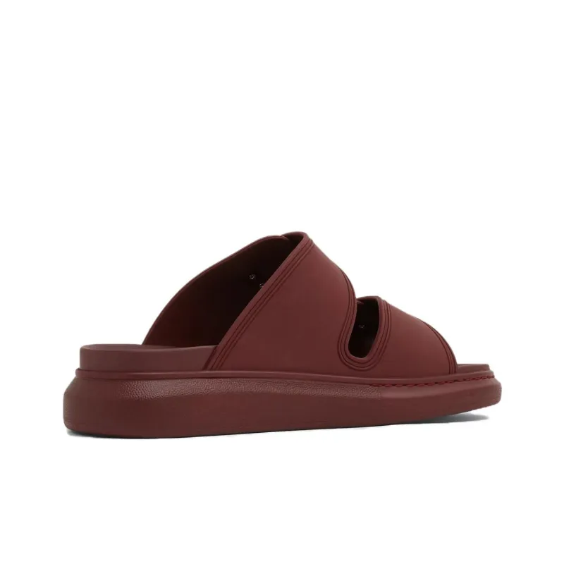 Alexander McQueen Hybrid Buckled Rubber Sandal Burgundy-2