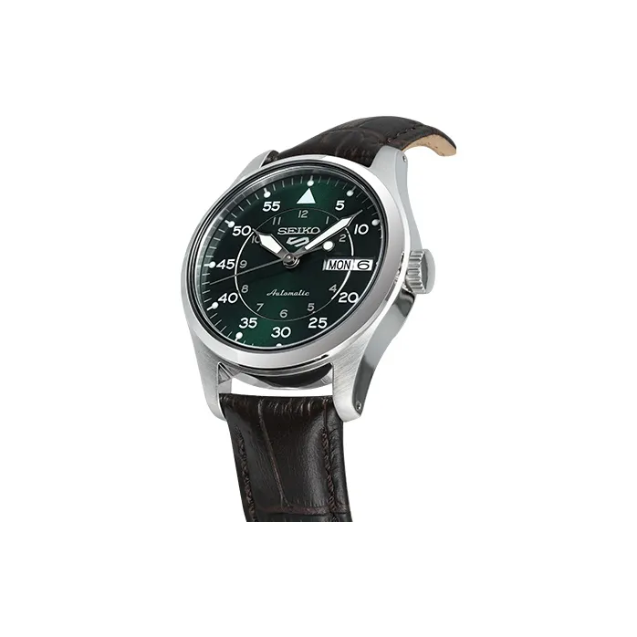 SEIKO Series 5 Automatic Mechanical Movement Artificial Leather Strap Watch Men's Watches Green Dial SRPJ89K1-1