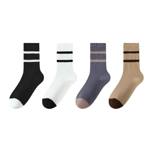 PLANDOO Mid Calf Socks Unisex 4 Pack