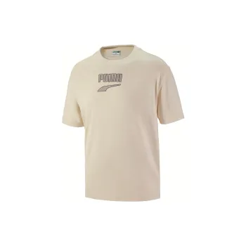 PUMA Downtown T Shirt Men's Cotton Linen Blend Natural
