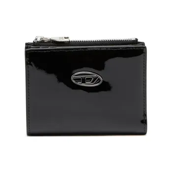 DIESEL Cow Leather Wallet Small Size Women's Black