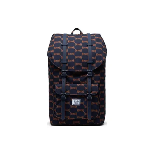 Herschel Polyester Backpack Large Size Unisex Blue Print