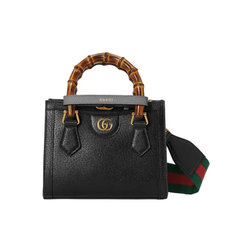 GUCCI Leather Tote Bag Shopping Bag Shoulder Bag Crossbody Bag Handbag Mini Women's Black