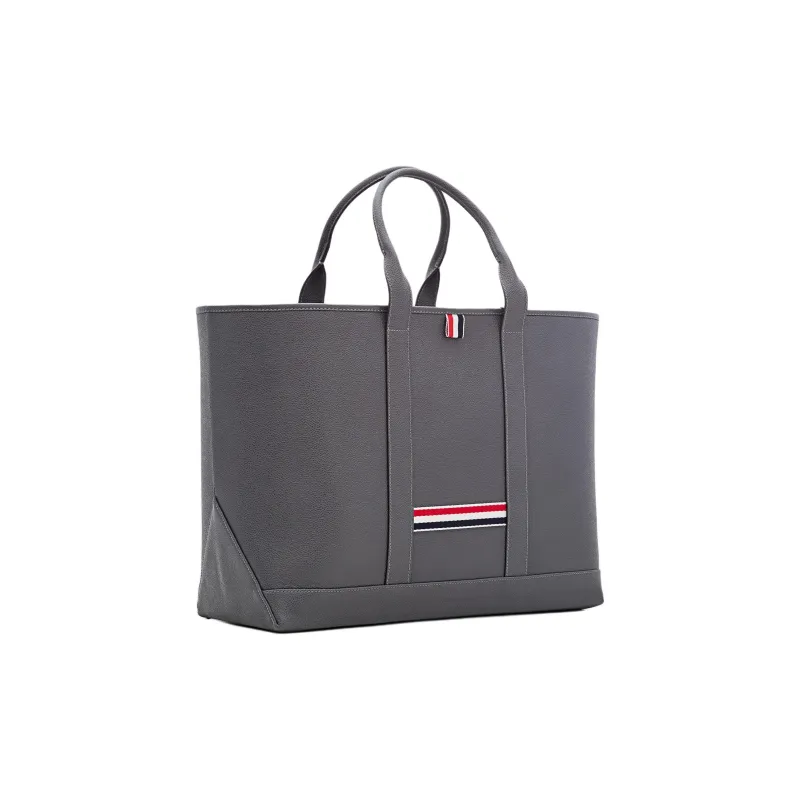 THOM BROWNE· Calfskin Tote Bag Shopping Bag Handbag Medium Size Men Gray-1
