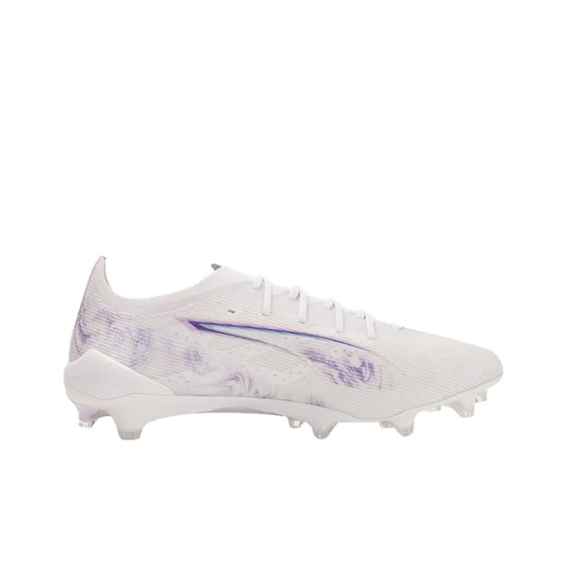 PUMA Ultra 5 Natural Ground Anti-Slip Wear-Resistant Soccer Shoes Unisex White Purple-1
