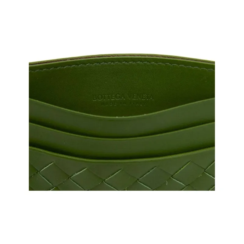 Bottega Veneta Cow Leather Card Holder Men Green-2