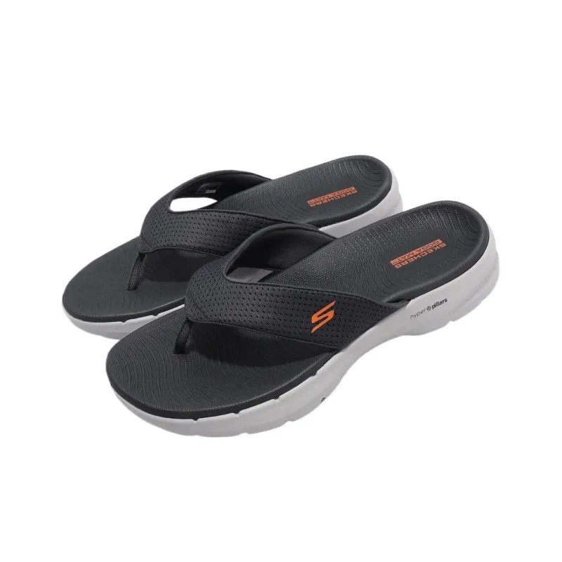 Skechers Go Walk 6 Quiet Abrasion-Resistant Slip-Resistant Quick Dry Flip Flops Men Gray-3