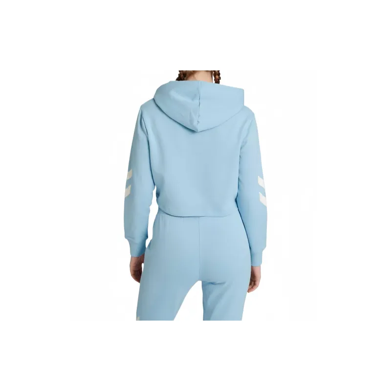 Hummel HmlLEGACY WOMAN CROPPED HOODIE Sweatshirt Women's Sky Blue/White-3