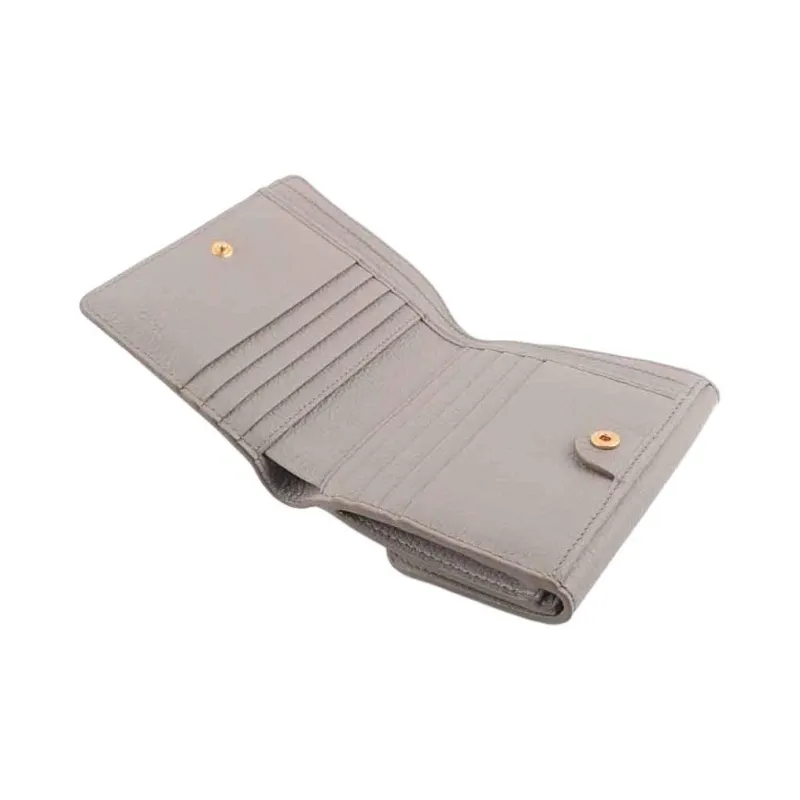 Chloe Marcie Cow Leather Wallet Regular Women's Cashmere Gray-3