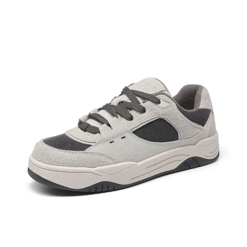 Haobin Thicker Bottom Increases Low Top Skateboard Shoes Unisex Gray Blue-2