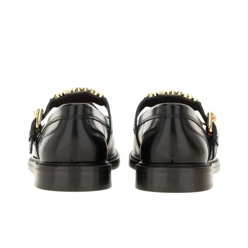MOSCHINO Logo Lettering Slip-On Loafers Women's-4