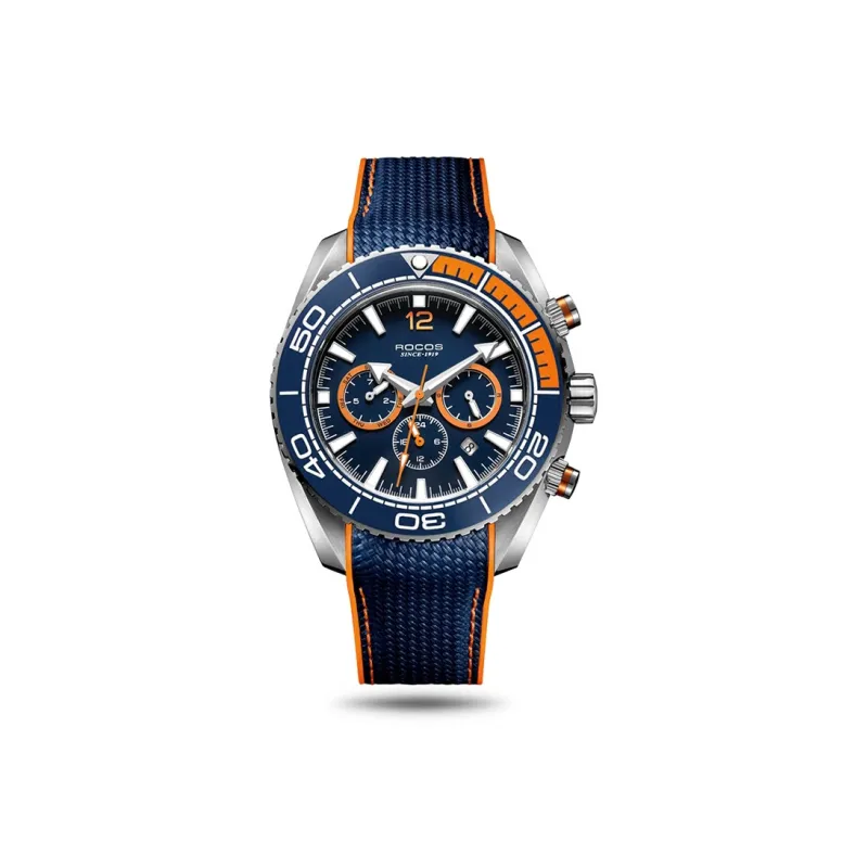 ROCOS Wind Style Collection Automatic Mechanical Movement Silicone Strap Watch Men's Watches Silver Dial-9