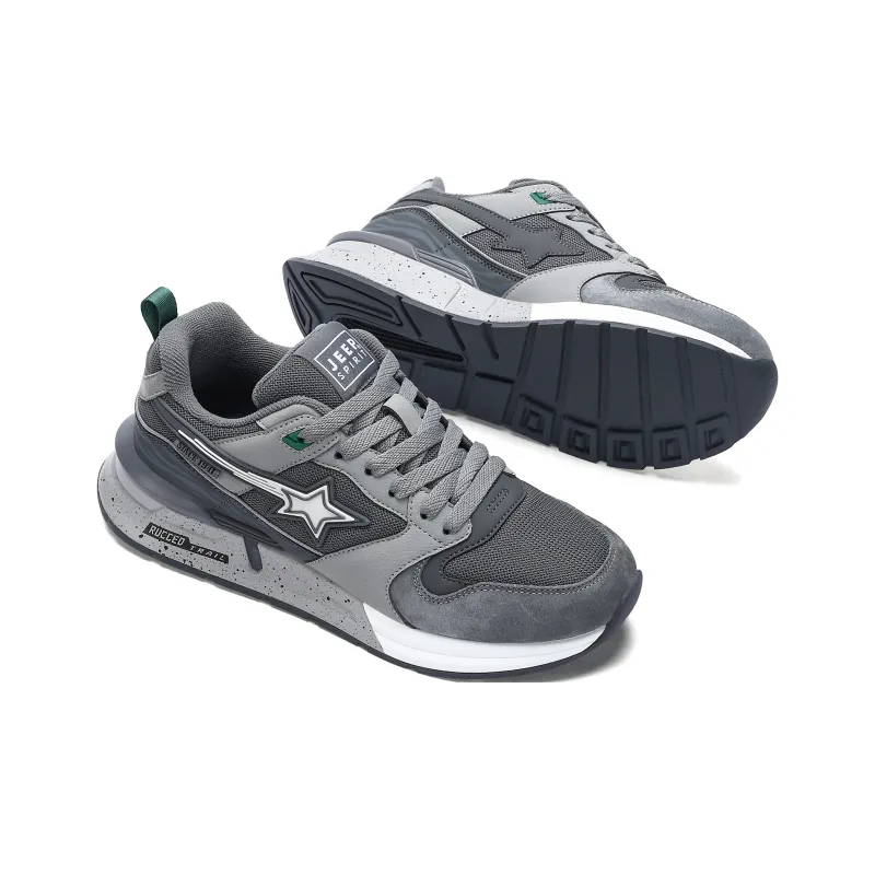 JEEP SPIRIT Slip Resistant Breathable Low Top Casual Shoes Men's Time Gray-6