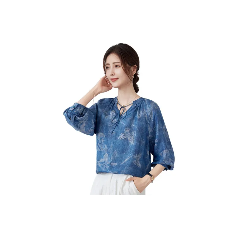 To The West Shirt Women's Denim Blue-1