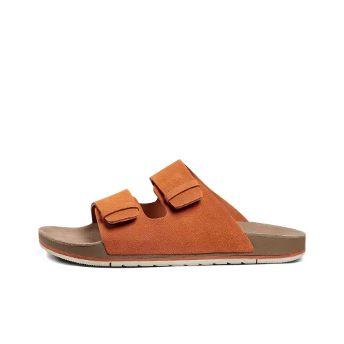 REEF Rubber Sole Abrasion-Resistant Slide Slippers Men Orange
