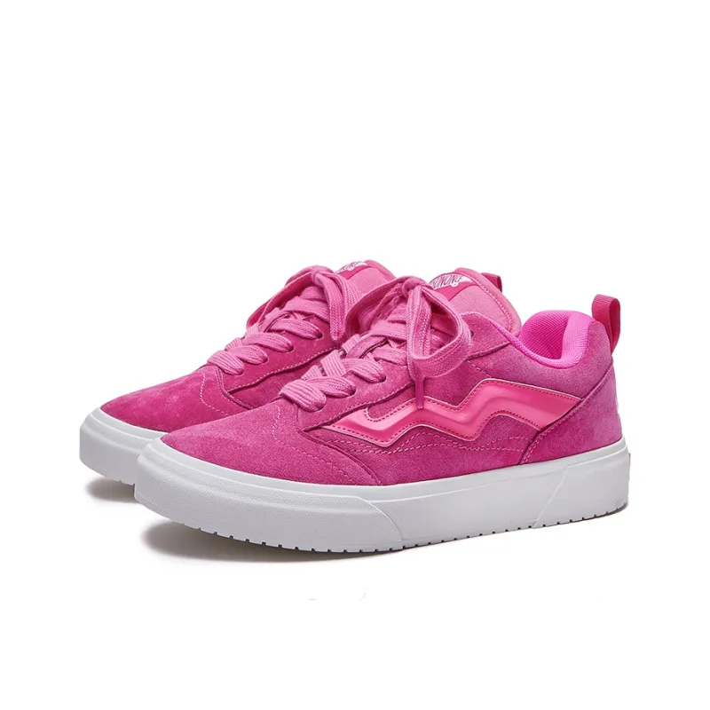 MASONONCE Puffy Shoes Low-Top Skateboard Shoes Women's Dragon Fruit Red-2
