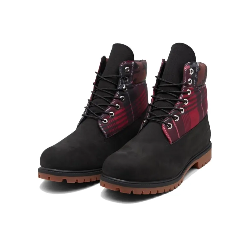 Timberland PREMIUM Ankle Boots Men Black Red-1