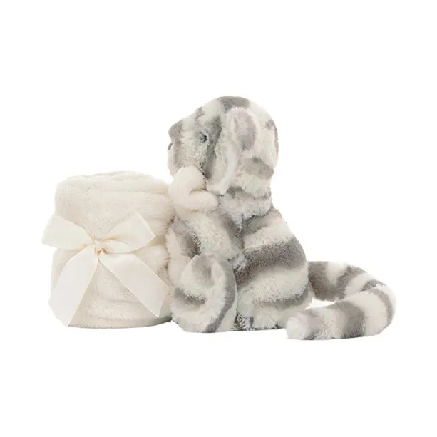 JELLYCAT Shy Collection Snow Tiger Soothing Towel Dolls Plush Doll 13cm Height-1