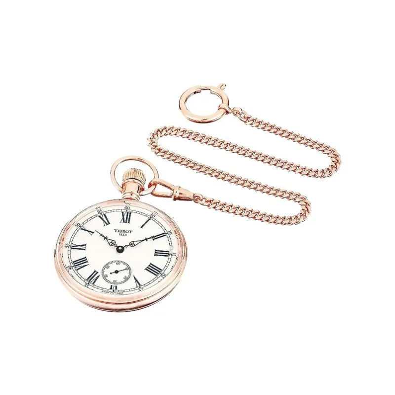 TISSOT Mechanical Movement-Manual Mechanical Movement Brass Pocket Watches 51mm Unisex Silver-1
