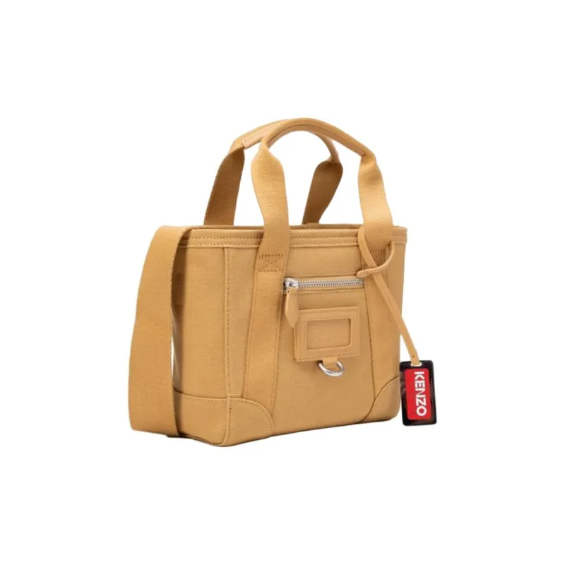 KENZO Cotton Canvas Tote Bag Shopping Bag Canvas Bag Handbag Shoulder Bag Crossbody Bag Mini Women's Camel-1