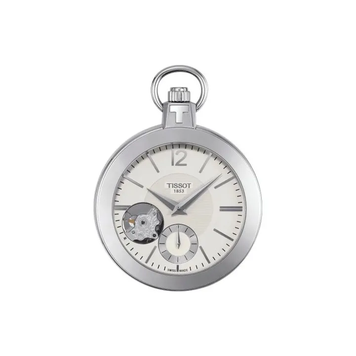TISSOT Mechanical Movement Manual Mechanical Movement Stainless Steel Case Pocket Watch 49mm Unisex White-0