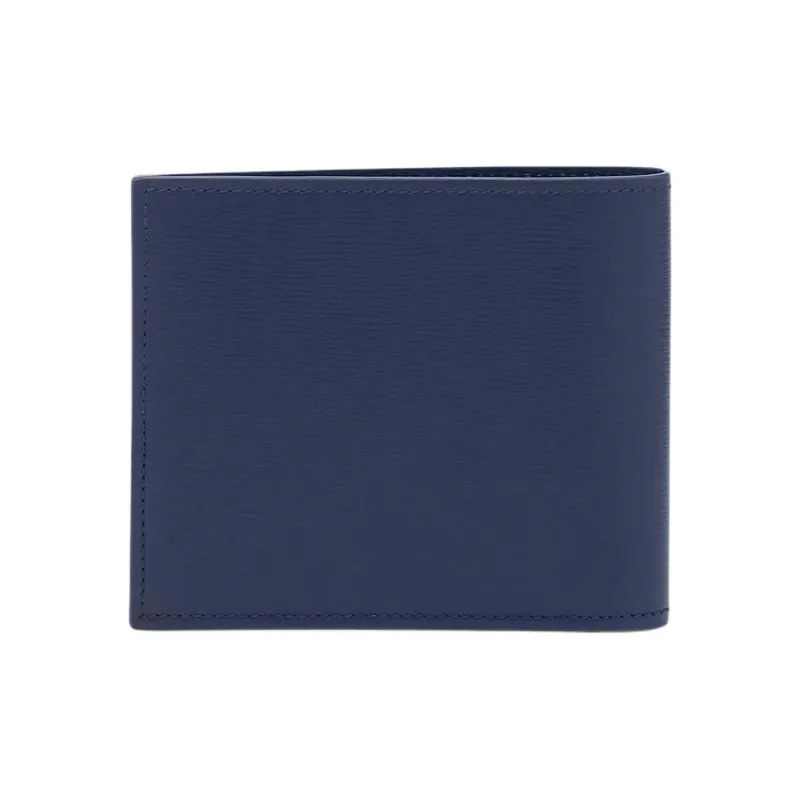 FERRAGAMO Wave Calfskin Wallet Men Midnight Blue-1
