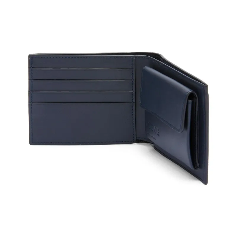 LOEWE Soft Grain Calfskin Wallet Men Dark Marine Blue-1