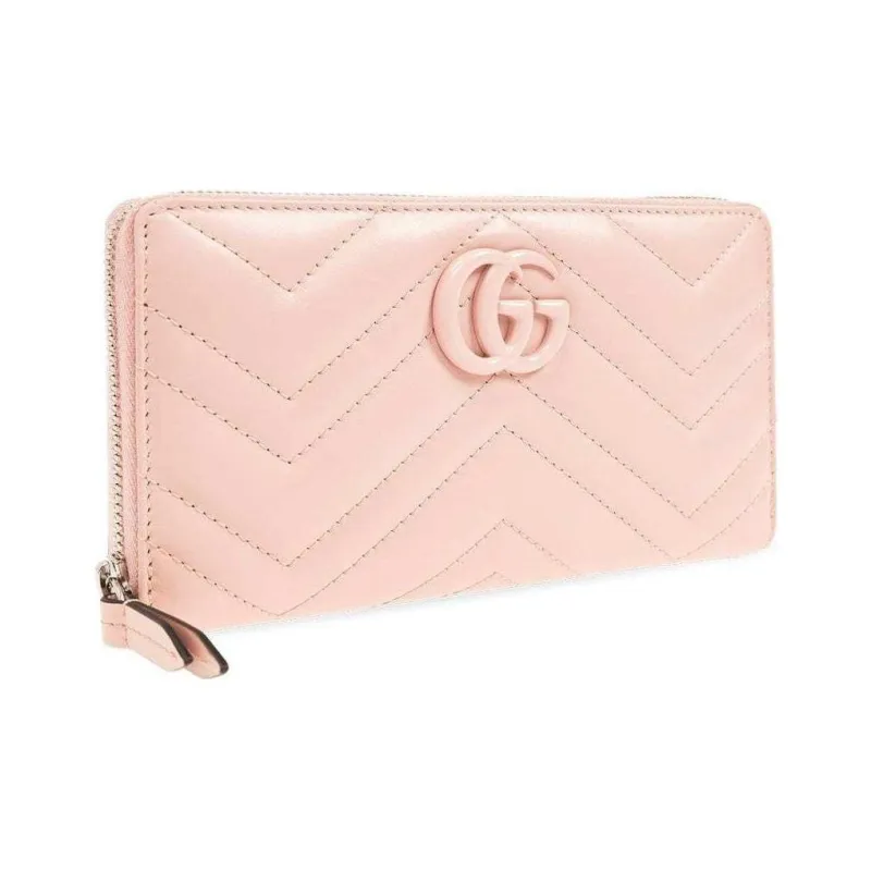 GUCCI GG Marmont Leather Wallet Regular Women's Pink-1