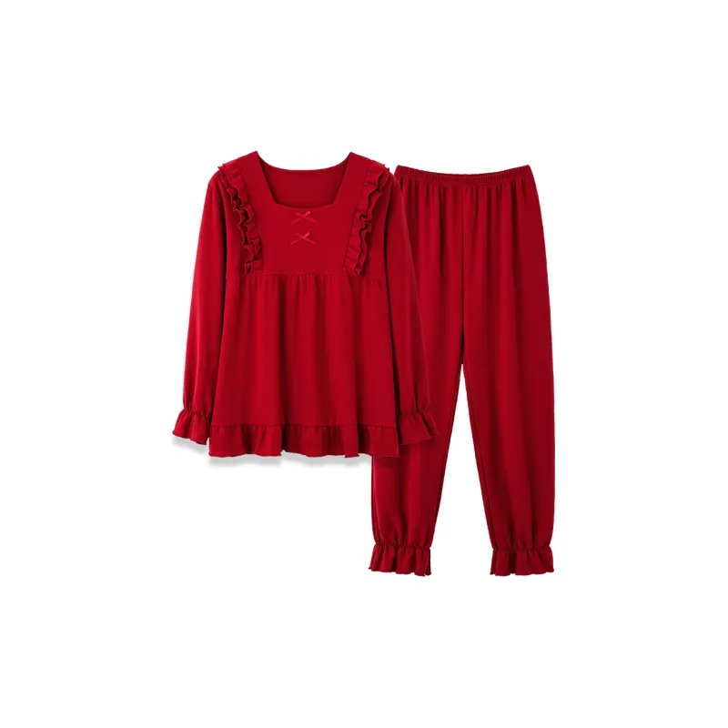 The Story Of The Flower Season Pajama Set Women's Red-0