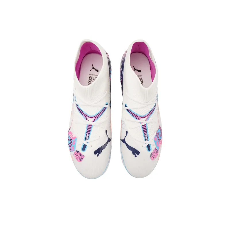 PUMA FUTURE 7 MATCH Anti Slip Wear Resistant Low Top Kids' Soccer Shoes White Kids-3