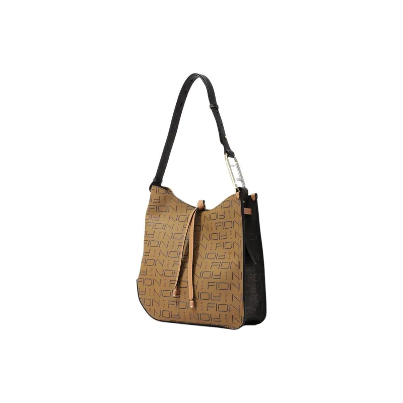 FION Artificial Leather Tote Shoulder Bag, Crossbody Bag Regular Women's Coffee-1