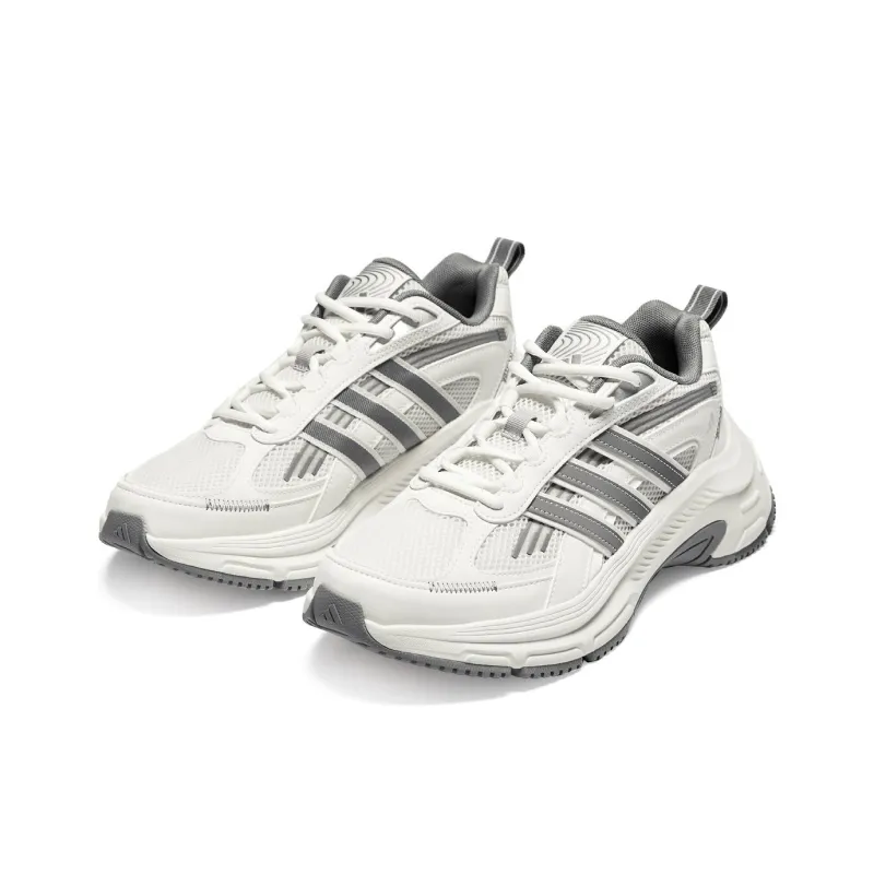 Adidas Breathable Coverage Low Top Running Shoes Unisex White Gray-2