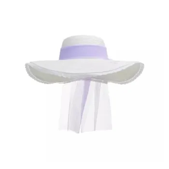 Disney StellaLou Wide Brim Straw Hat IP Merch Purple Shanghai Disney