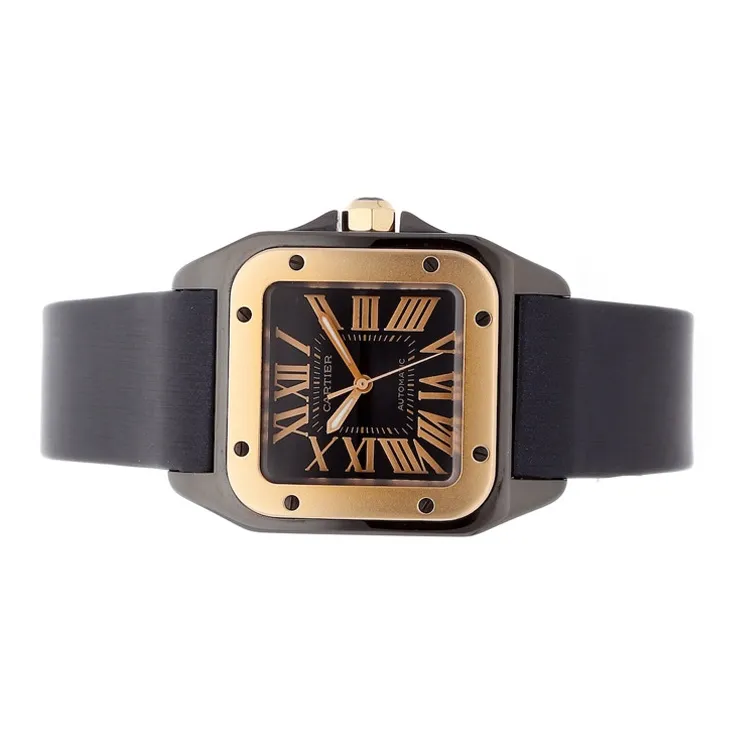 CARTIER Automatic Mechanical Movement Men's Watches Watch 44mm Black Dial Titanium Watch Case Fabric Strap-1