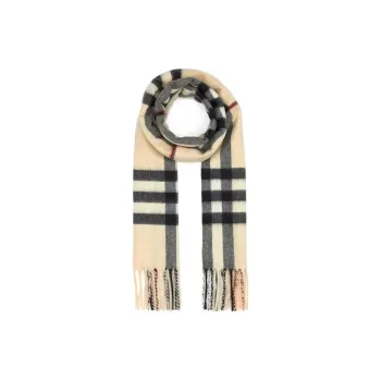 Burberry Checked Fringed Edge Scarf