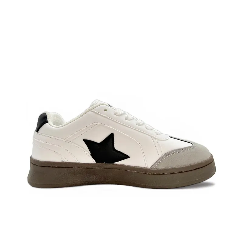 ITGI Anti Slip Wear Resistant Low Top Skateboard Shoes Unisex White Black Gray-1