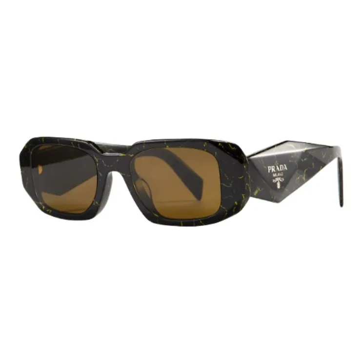PRADA Plate Frame Metal Enamel Rectangular Sunglasses Women's Multicolor-1