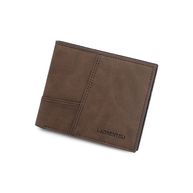 Old Man's Head Synthetic Leather Wallet Men Coffee-2
