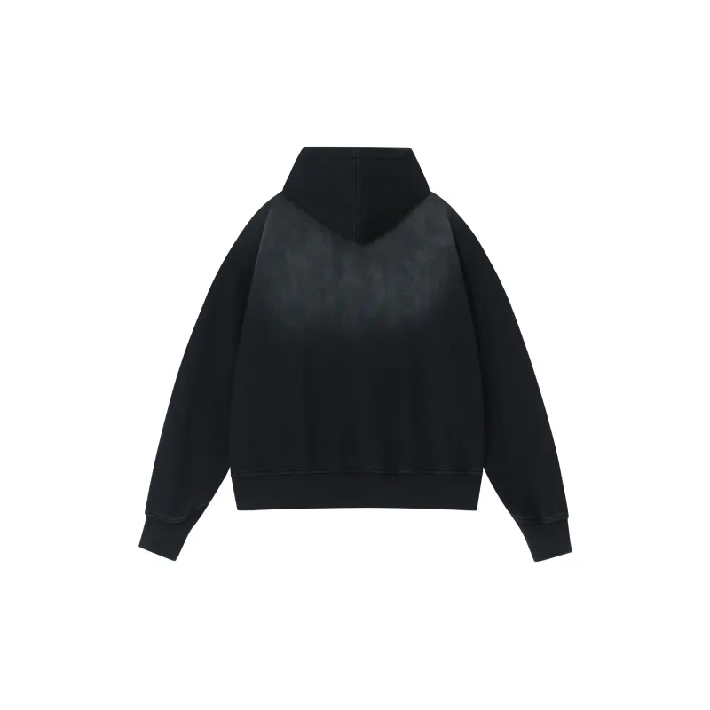 FORNINES Sweatshirt Jacket Unisex Washed Black-1