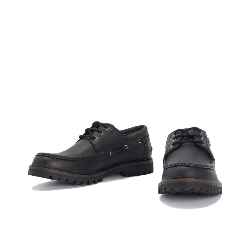 BARBOUR Basalt Boat Shoes Men's Black-3