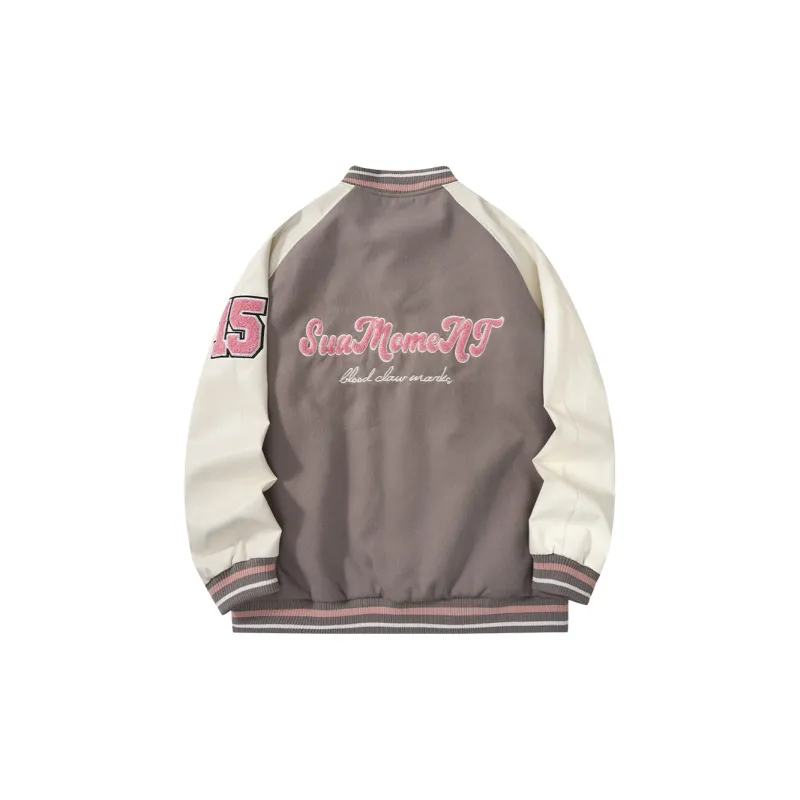 Suamoment Fall Trendy Brand American Baseball Jacket Unisex-9