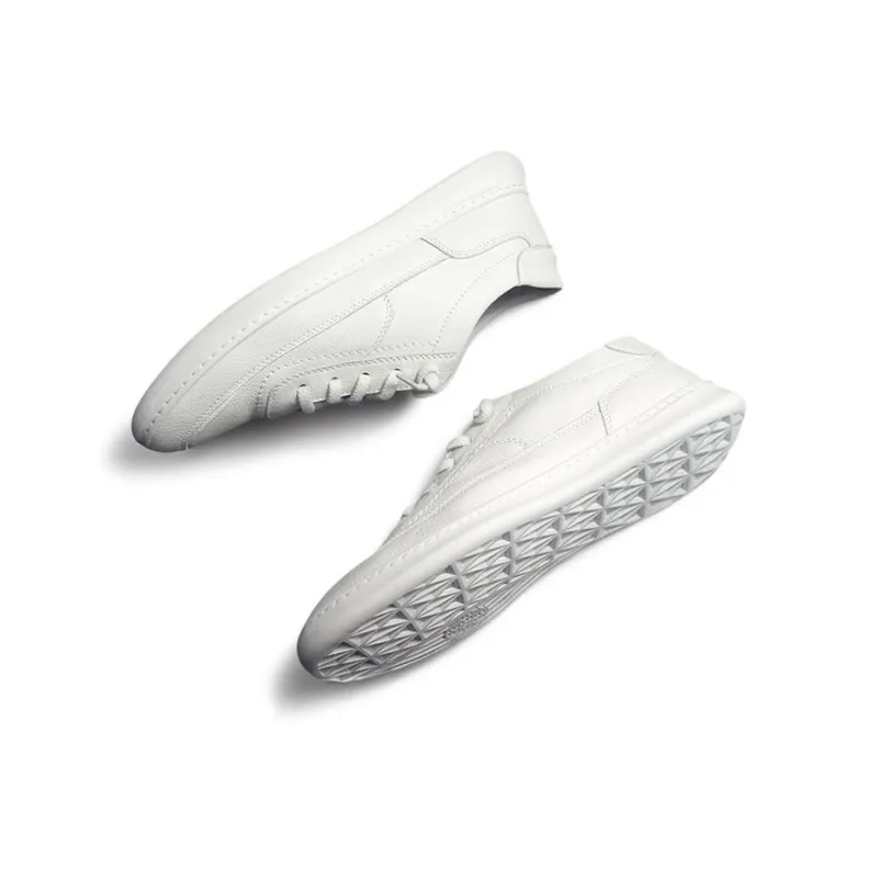 Devanro Small White Shoes Moisture Wicking Wear Resistant Breathable Slip Resistant Low Top Casual Shoes Men White-4