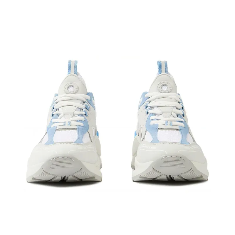 Burberry Slip Resistant Low Top Casual Shoes Men's White Blue-2